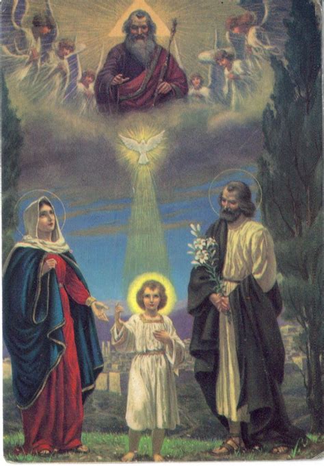 The Blessed Trinity With The Earthly Trinity Jesus And Mary Holy