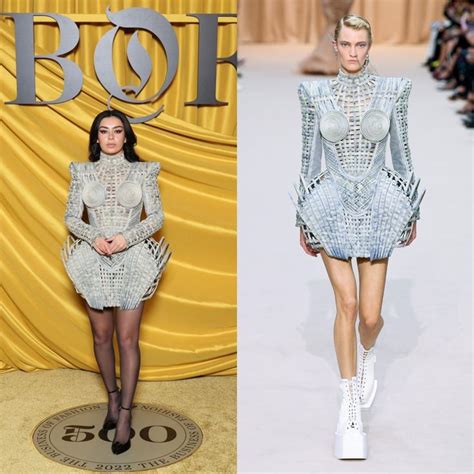 Charli Xcx Wearing Jean Paul Gaultier Fw22 Peplum Dress Long Sleeve