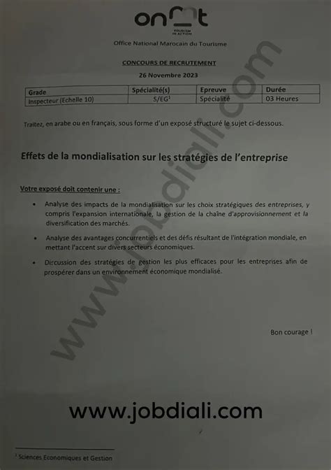 Exemple Concours De Recrutement Des Administrateurs Me Grade