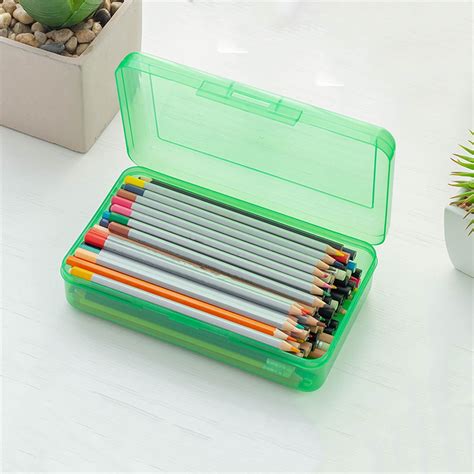 Solacol Plastic Clear Pencil Box Clear Pencil Box Bulk Plastic Pencil