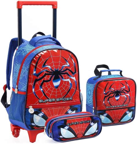 Kit Mochila Infantil Homem Aranha Rodinhas Pe As Mochila Estojo