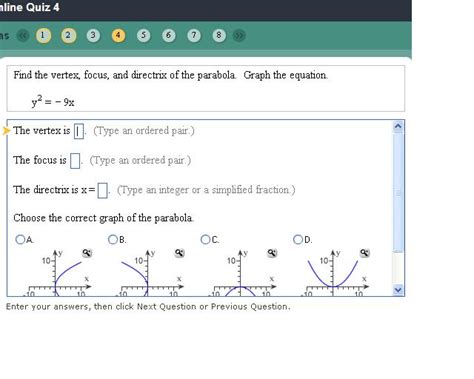 Solved Find The Vertex Focus And Directrix Of The Chegg