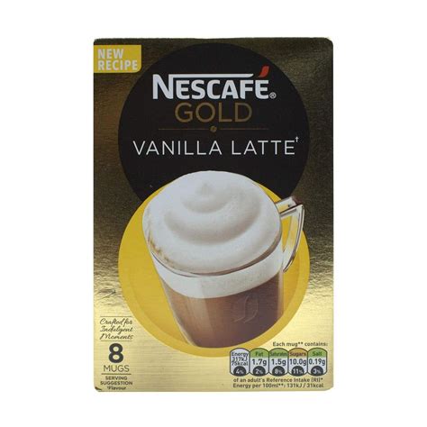 Nescafe Gold Vanilla Latte Coffee 8 Sachets Richesm Healthcare