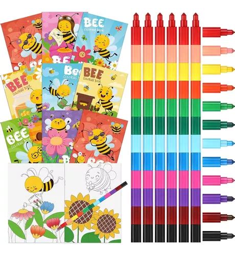 Funrous 24 Libros Para Colorear De Abejas Con 24 Piezas Apil Meses