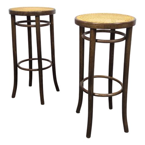 Vintage Bentwood Bar Stools By Michael Thonet For Ton 1950s Set Of 2