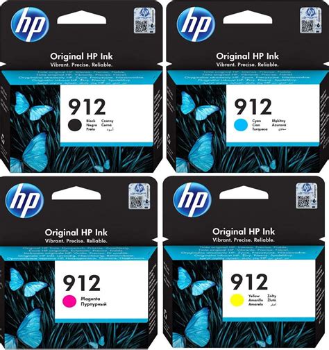 Hp 912 Set Of 4 Original Ink Cartridges For Hp Officejet Pro 8010 8012