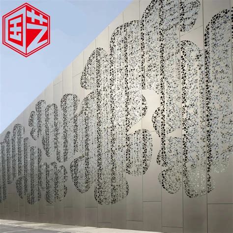 Architectural Facades Laser Cutting Aluminium Perforated Facade Panel