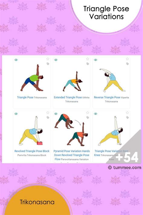 Triangle Pose (Trikonasana) Variations - 64 variations of Triangle Pose | Tummee.com | Triangle ...