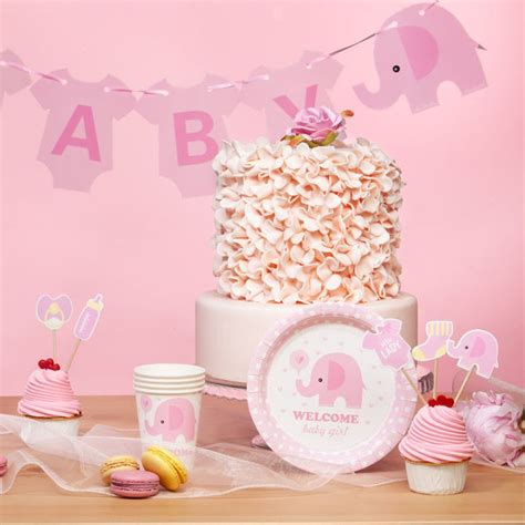 Pikery Baby Shower Różowe Słonik wyjątkowa dekoracja