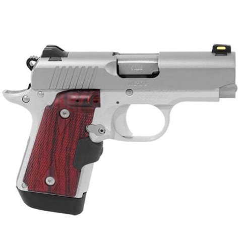 Kimber Micro 9 Stainless Rosewood LaserGrips 1 7rd Mag Fiber Optic