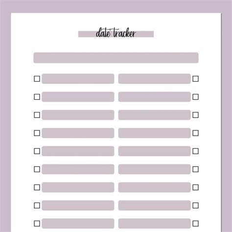 date bucket list template printable  instant
