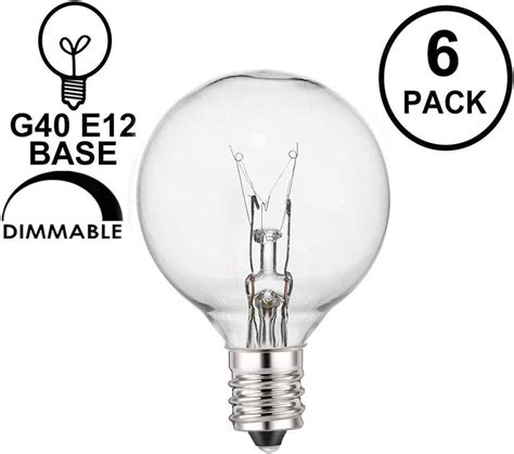 Upook 6 Pack G40 Globe Light Bulbs C7e12 Base Indoor And Outdoor Use 5