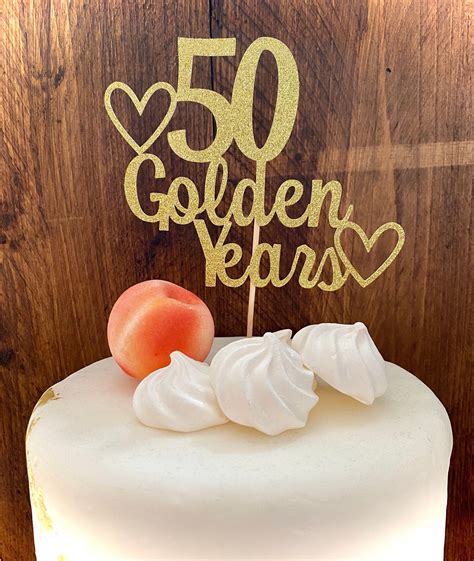 Golden Wedding Anniversary Cake Toppers