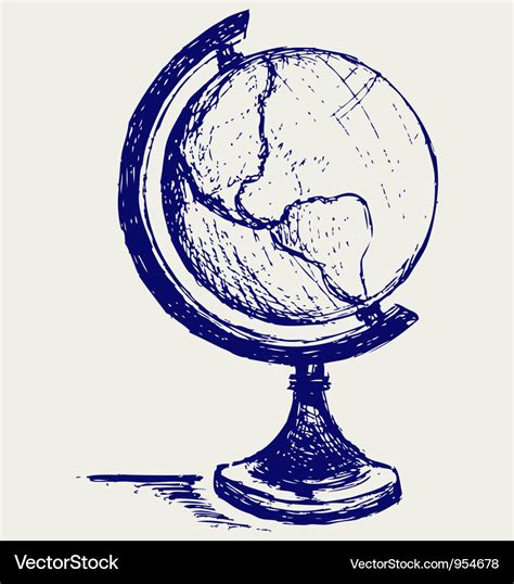 Globe Sketch Royalty Free Vector Image VectorStock