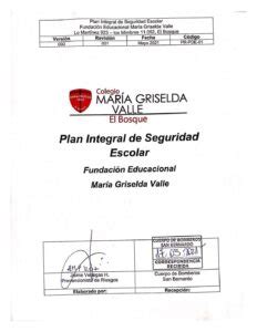 Plan Integral De Seguridad Escolar Mgv F Copia Colegio Mar A