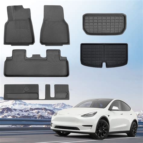 6pcs Tesla Model Y 7 Seater Floor Mats 2023 2022 2021 Tesla Model Y Floor Mats7 Seater Trunk