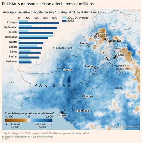 Map showing rainfall anomalies in Pakistan, where... - Maps on the Web