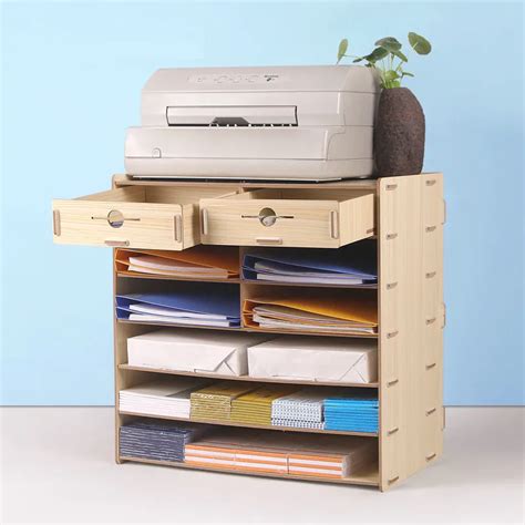 Desktop File Cabinet Multi Layer A3 Data Holder Creative Wooden A4 Data