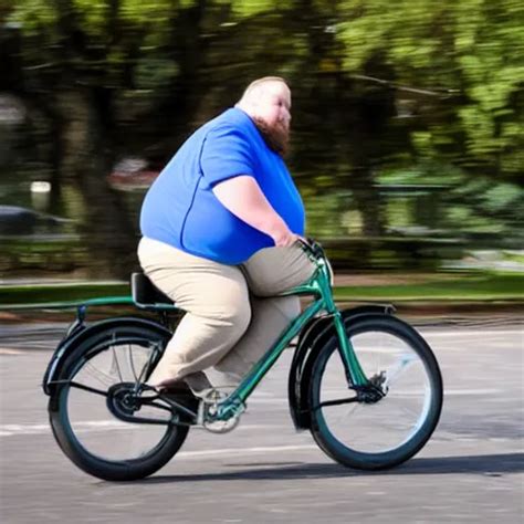 A Fat Man Riding A Small Bicycle Stable Diffusion