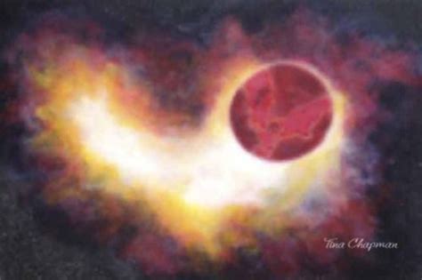 For The Love Of God Lunar Eclipse Blood Moon” Original Acrylic 5×7