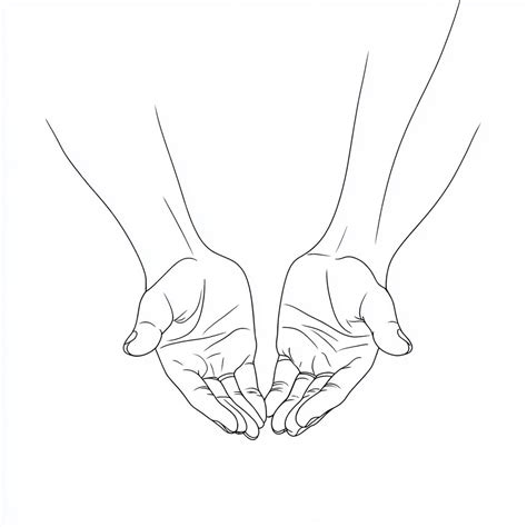 A Drawing Of Two Hands That Say Hands Premium Ai Generated Image