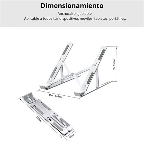 Ripley Soporte De Aluminio Met Lico Plegable Para Laptop Niveles Zx