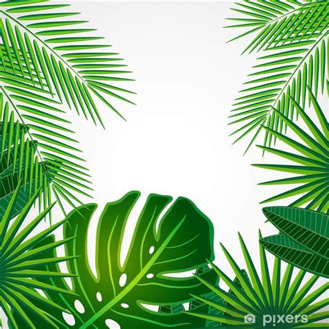 Sticker Tropical Leaves Floral Design Background Pixers Uk