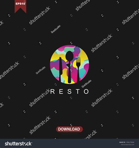 Restaurant Resto Food Court Cafe Logo Stock Vector Royalty Free