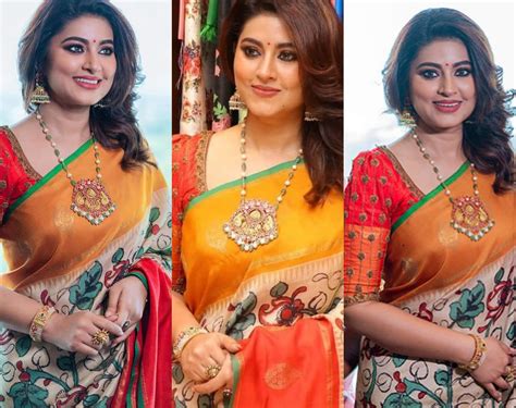 Actress Sneha Prasanna Stuns In Kalamakari Pattu Saree Fashionworldhub