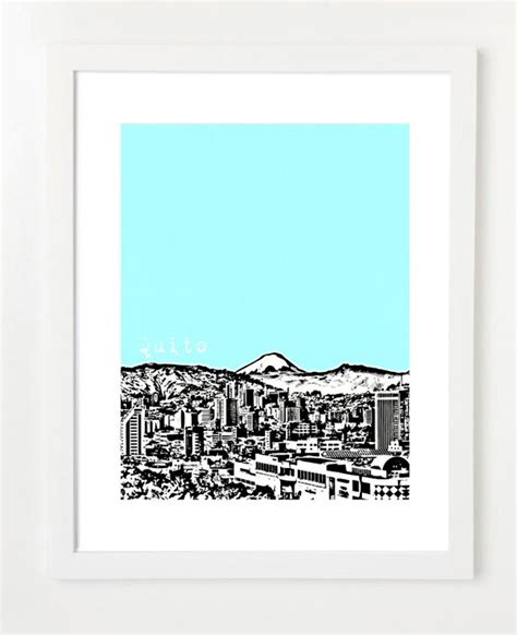 Quito Ecuador Skyline Poster Quito City Skyline Art Print