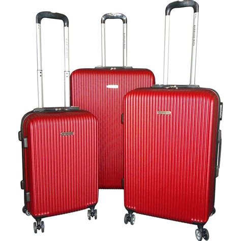 Karriage Mate 3 Piece Hardside Spinners Luggage Set Red Hardside