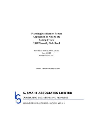 Fillable Online Planning Justification Report Application To Amend The