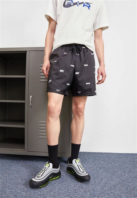 Nike Sportswear M Nk Club Wvn Aop Flow Shorts Black White Sort