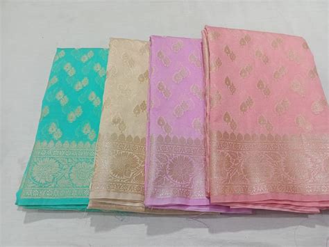 Wedding Wear Border Cotton Silk Banarasi Saree M With Blouse Piece