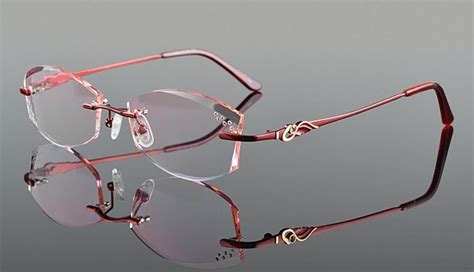 Vazrobe Rimless Glasses Frame Women Rhinestone Elegant Ladies