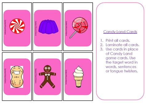 Printable Candyland Game Cards