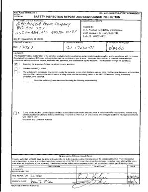 Fillable Online Nrc Form Part Inspection Report