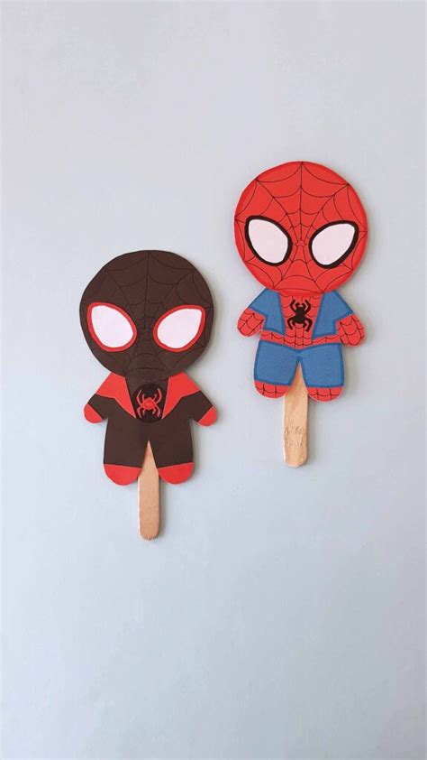 Spiderman Puppets a Spider-Verse Craft - Big Family Blessings