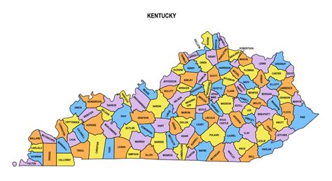 Kentucky Map Outline Printable State Shape Stencil Pattern