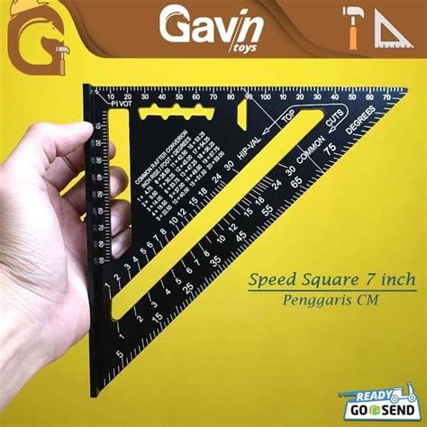 Jual Speed Square 7 Inch Woodworking Penggaris Siku Segitiga Tukang