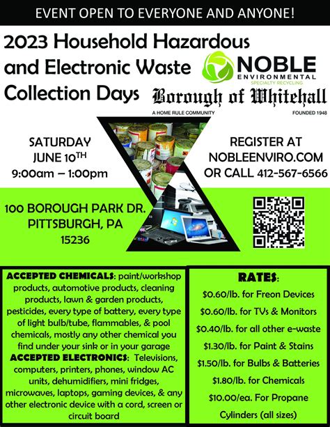 Household Hazardous And Electronic Waste Collection Day • Whitehall Borough