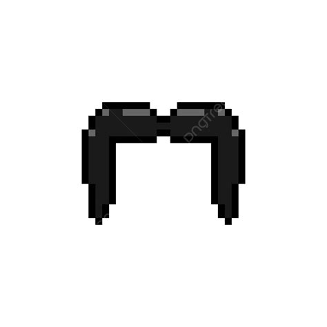 Black Old Mustache Pixel Art Isolated Mustache Mustache Clipart