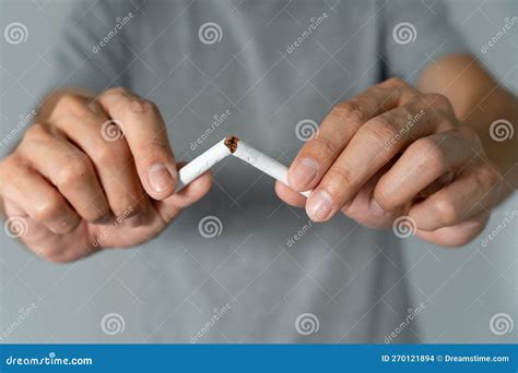 No Smoking Man Stop Smoke Refuse Reject Break Take Cigarette Say