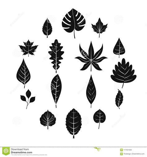 Iconos Fijados Estilo Simple De Las Hojas De La Planta Ilustraci N Del