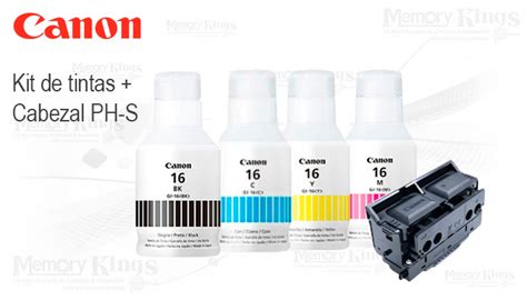 Kit De Botellas De TINTA CANON GI 16 Cabezal PH S Memory Kings Lo