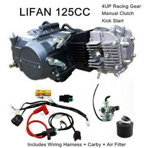 Lifan 125cc Engine 4 Stroke Kick Start Manual Clutch Dirt Bike Pitbike