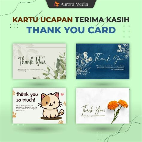 Jual Kartu Ucapan Terima Kasih Thank You Card Ucapan Thank You