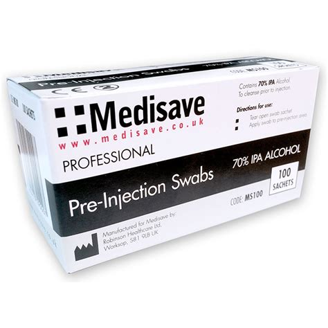 Professional Alcohol Pre Injection Swabs X 100 The Suuk