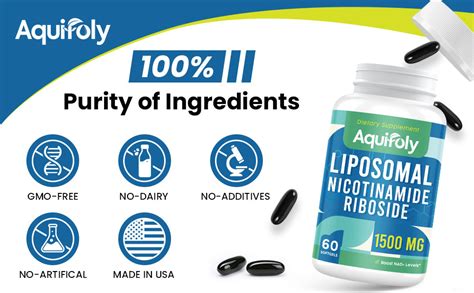 Amazon Aquifoly Liposomal Nicotinamide Riboside Supplement Mg