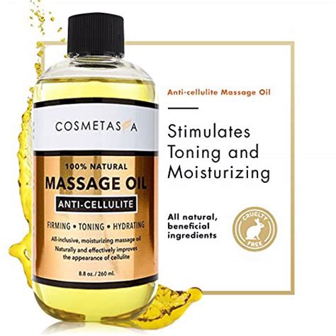 Cosmetasa Anti Cellulite Massage Oil With Cellulite Massager 100 Natural Cellulite Treatment